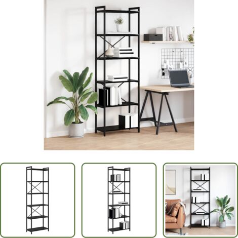 Libreria industriale -  Libreria Rovere Nero 40 x 30 x 85 cm Legno multistrato