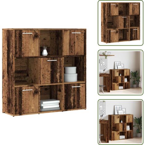 Libreria industriale - vidaXL Libreria Legno Antico 90x28x90 cm in Legno Multistrato - Scaffale per libri