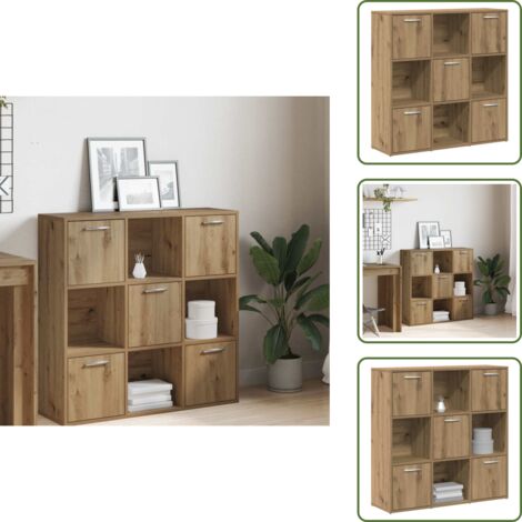 Libreria industriale - vidaXL Libreria Rovere Artigianale 90x28x90 cm in Legno Multistrato - Libreria con scomparti