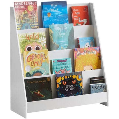 SoBuy KMB32-HG Librería Infantil para niños Estantería para juguetes para niños con 4 compartimentos abiertos 80 x 30 x 88 cm ES