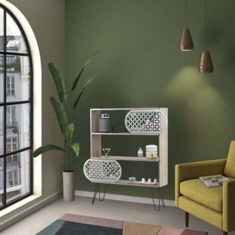 Libreria ingresso moderna design rovere nero urban slim