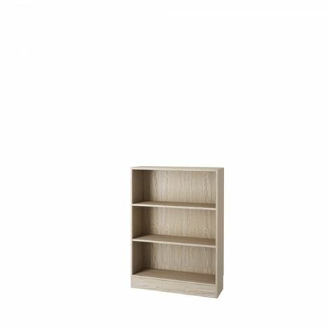 libreria larga con 2 ripiani tinta quercia - 79x26.7x108 cm