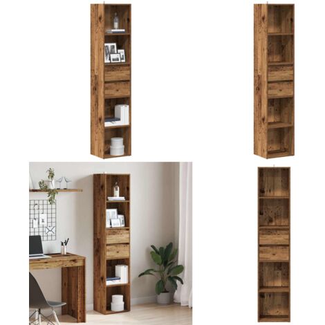 Libreria Legno Antico 36x30x171 cm in Legno Multistrato - Libreria moderna - Libreria in truciolato