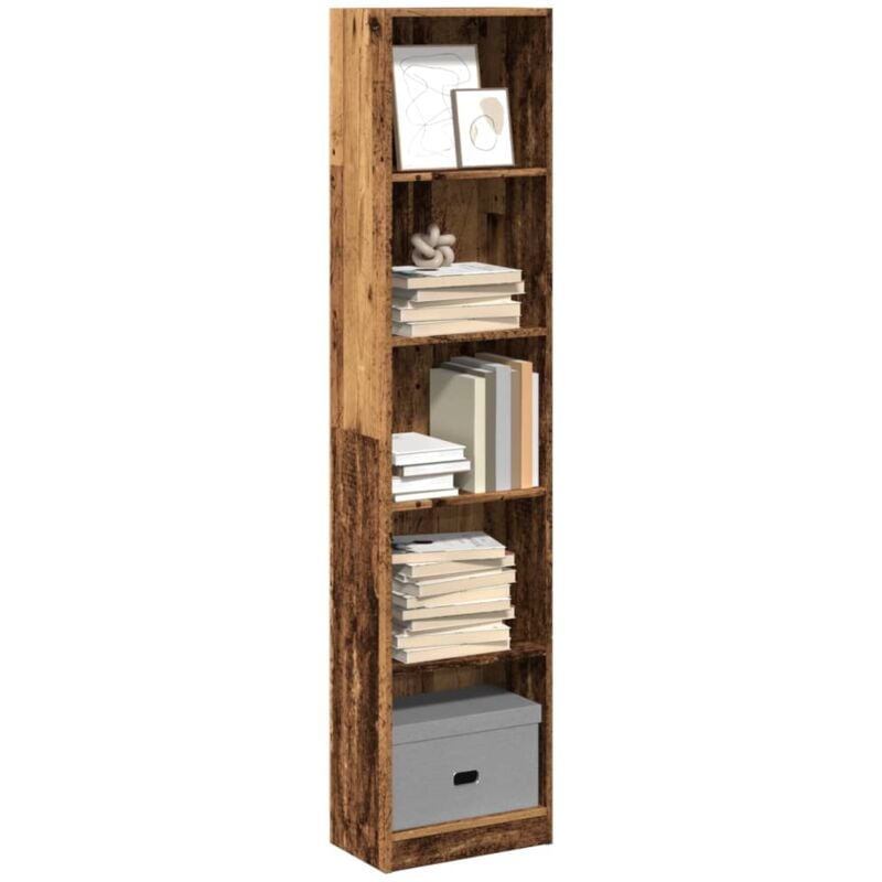 Libreria Legno Antico 40x24x176 cm in Legno Multistrato