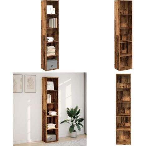 Libreria Legno Antico 40x30x189 cm in Legno Multistrato - Libreria antica - Libreria in truciolato