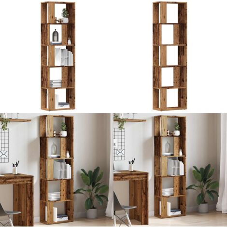 Libreria Legno Antico 45x24x159 cm in Legno Multistrato - Libreria antica - Libreria in truciolato