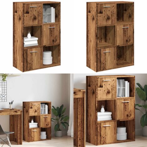 Libreria Legno Antico 60,5x30x90 cm in Legno Multistrato - Libreria industriale - Scaffale per libri