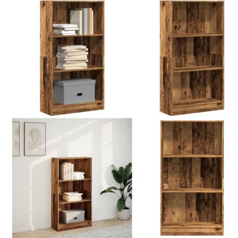 Libreria Legno Antico 60x24x109 cm in Truciolato - Libreria in truciolato - Libreria per casa