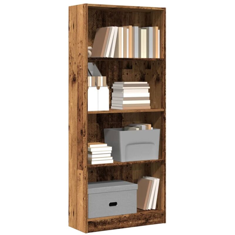 Libreria Legno Antico 60x24x143 cm in Legno Multistrato