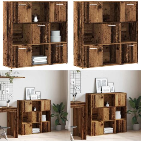 Libreria Legno Antico 90x28x90 cm in Legno Multistrato - Libreria antica - Libreria in truciolato