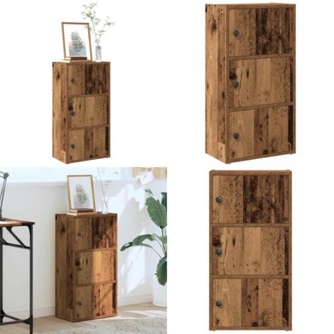 Libreria Legno Vecchio 40x24x77 cm in Truciolato - Libreria antica - Libreria in legno