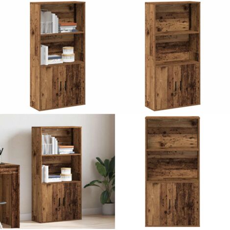 Libreria Legno Vecchio 60x24x120 cm in Legno Multistrato - Libreria in truciolato - Armadio per libri