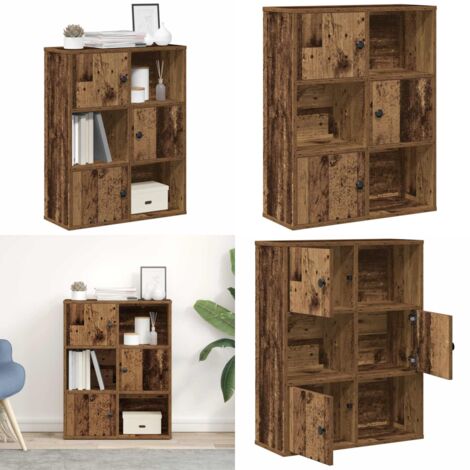 Libreria Legno Vecchio 60x24x76,5 cm in Legno Multistrato - Armadio per libri - Armadio in truciolato