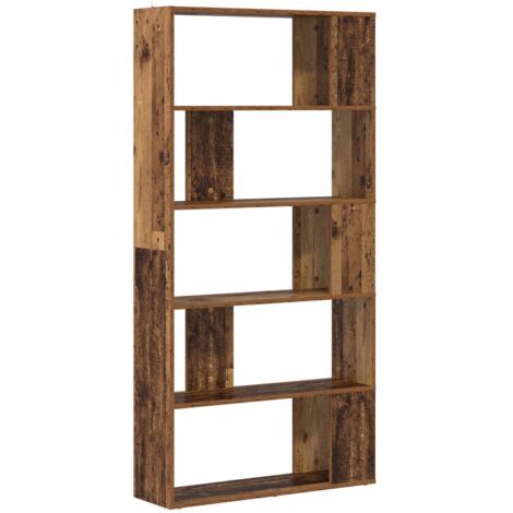 Estantería Madera De Ingeniería Roble Ahumado 80x30x114 Cm Vidaxl Con