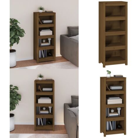 Libreria Marrone Ambra 50x35x125,5 cm in Legno Massello di Pino - Libreria marrone ambra - Scaffalatura in legno