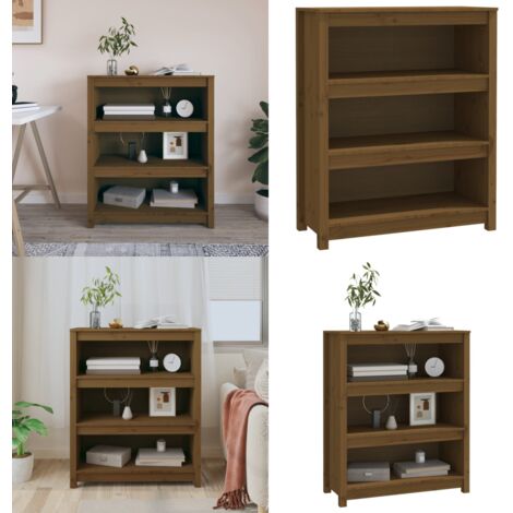 Libreria Marrone ambra 80x35x97 cm in Legno Massello di Pino - Libreria marrone ambra - Libreria in pino