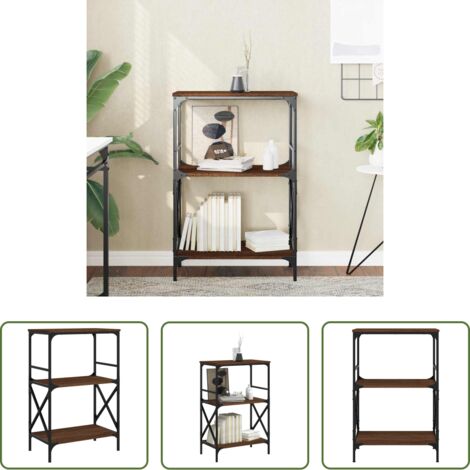Libreria marrone -  Libreria 3Ripiani Rovere Marrone 59x35x90,5cm Legno Multistrato