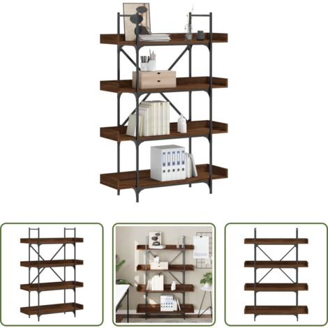 Libreria marrone -  Libreria 4Ripiani Rovere Marrone 100x33x145,5 Legno Multistrato