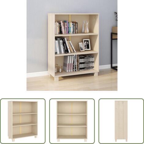 Libreria marrone -  Libreria HAMAR ambra 85x35x112 cm in Legno Massello di Pino