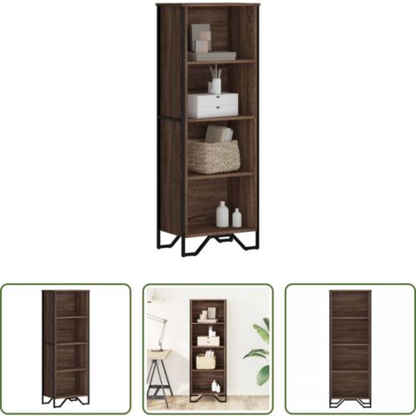 Libreria marrone -  Libreria Rovere Marrone 50x31x137,5 cm in Truciolato