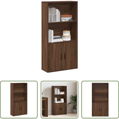 Libreria marrone -  Libreria Rovere Marrone 60x24x120 cm in Legno Multistrato