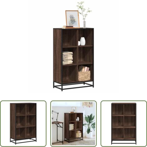 Libreria marrone -  Libreria Rovere Marrone 65,5x33x107,5 cm in Legno Multistrato