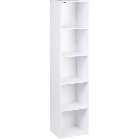 Libreria MDF armadietto per libri scaffale scaffale per ufficio classificatore con 5 scomparti 32,2 cm bianco 190000204
