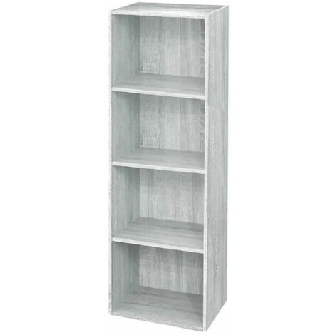 Libreria mensole Scaffale casa ufficio soggiorno Desing Moderno Bianco Cemento – cm 40x29x132