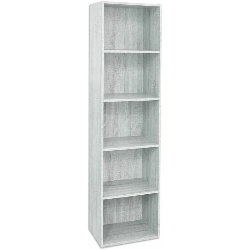 Your Self - Libreria mensole Scaffale casa ufficio soggiorno Desing Moderno Bianco Cemento – cm 40x29x172