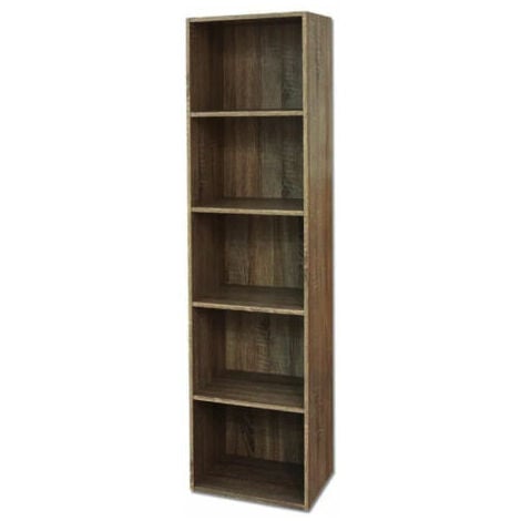 HOMCOM Libreria Scaffale a 7 Vani con 3 Cassetti Rimovibili e Pieghevoli,  90x30x102.5cm, Legno