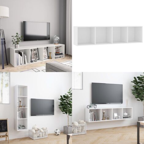 Libreria/Mobile TV Bianco 143x30x36 cm - Libreria in legno - Mobile per libri