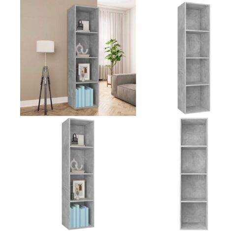 Libreria/Mobile TV Grigio Cemento 36x30x143 cm in Multistrato - Libreria in legno multistrato - Mobile tv