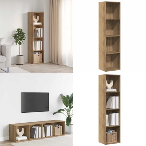 Libreria/Mobile TV Rovere Artigianale 36x30x143 cm Truciolato - Armadio tv - Scaffale