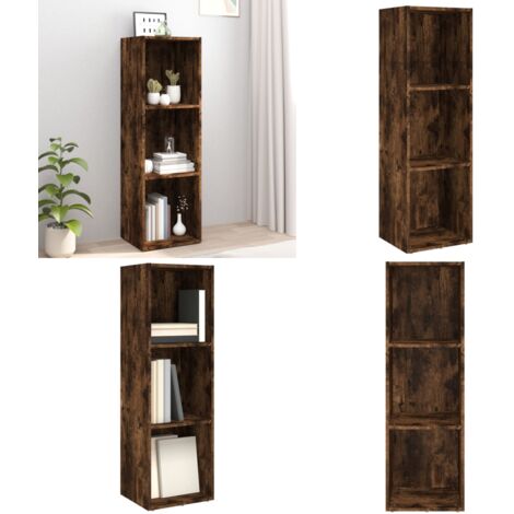 Libreria/Mobile TV Rovere Fumo 36x30x114cm in Legno Multistrato - Scaffale - Mobile tv