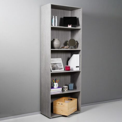 LIBRERIA MOD. FLOW CM 68.8X35.3 H. 200.6 CEMENTO
