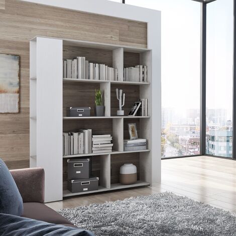 LIBRERIA MOD. NIMES CM 129X32 H. 174 BETON E RUSTIKA