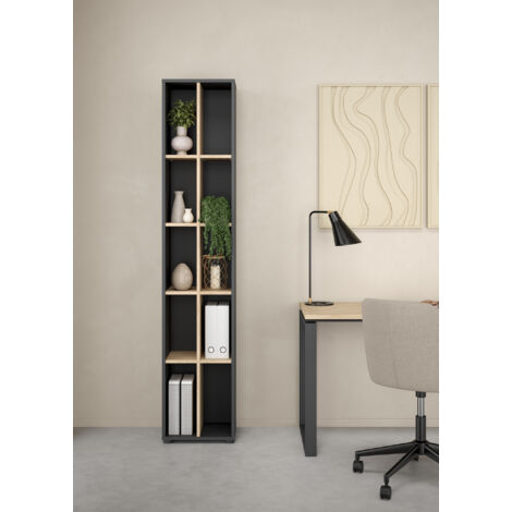LIBRERIA MOD. SIGN CM 40.8X34.3 H. 204.7 JACKSON HICHORY E GRIGIO OPACO
