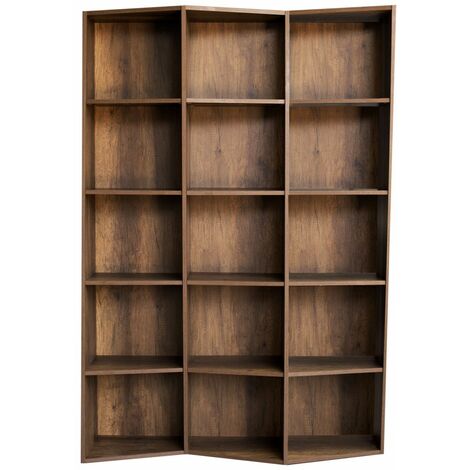 Libreria Moderna 3 Elementi 5 Ripiani Trek Noce