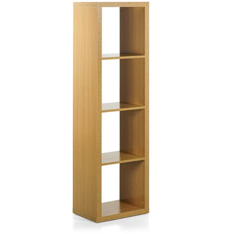 Libreria Moderna 4 Ripiani 42x147x30 cm in Legno Melaminico Rovere Chiaro
