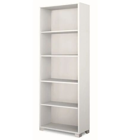 Libreria Moderna 70x29x190 cm Bianca con Ripiani Regolabili