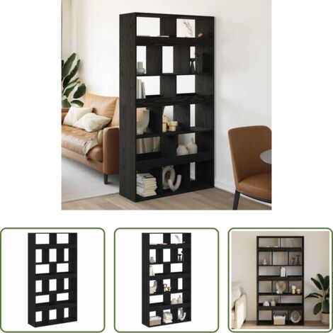 Libreria moderna -  Armadio per Libri 2 pcs Rovere Nero 100 x 33 x 93.75 cm