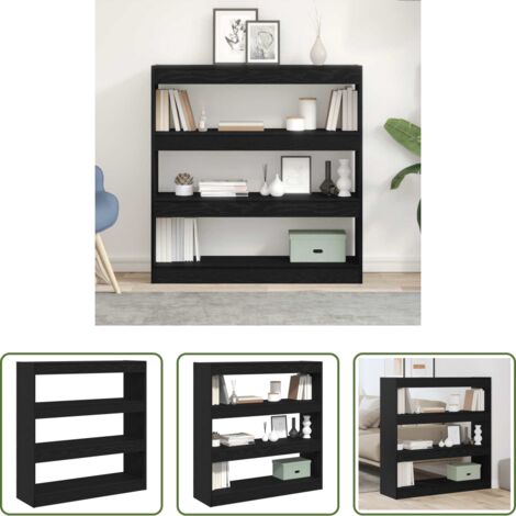Libreria moderna -  Armadio per Libri Rovere Nero 100 x 30 x 103 cm