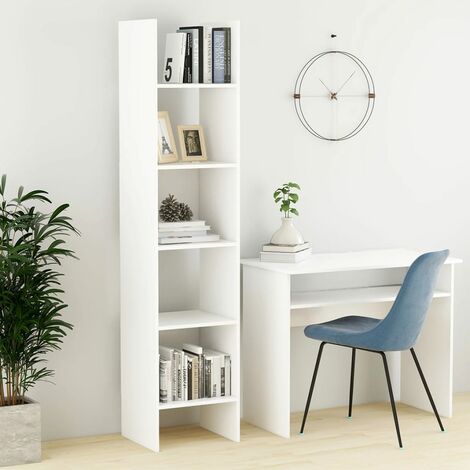 Libreria alta 180 cm Bianco opaco ed Ossido con otto scomparti Colore