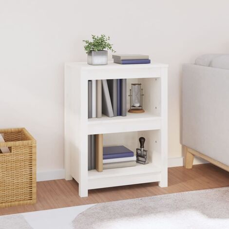 Libreria Bianca 80x35x154 cm in Legno Massello di Pino