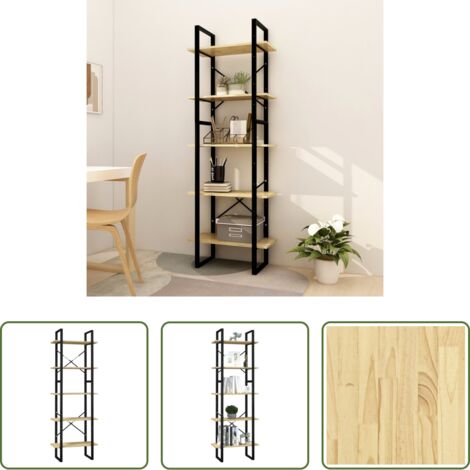 Libreria moderna -  Libreria a 5 Ripiani 60x30x175 cm in Legno Massello di Pino