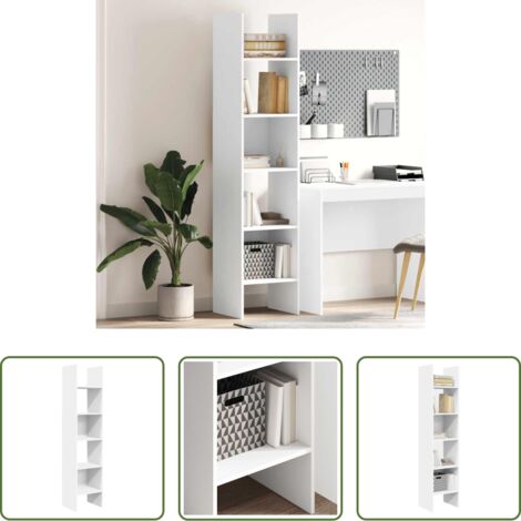 Libreria moderna -  Libreria Bianca 40x35x180 cm in Legno Multistrato