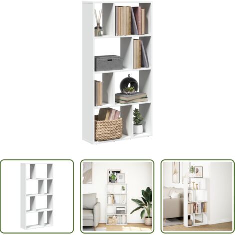 Libreria moderna -  Libreria Bianca 60x20x120,5 cm in Legno Massello