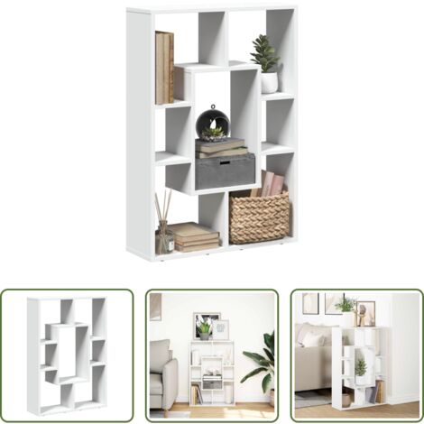 Libreria moderna -  Libreria Bianca 63x20x90 cm in Legno Massello