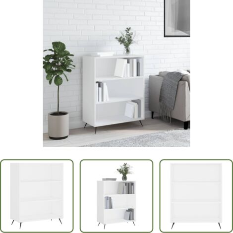 Libreria moderna -  Libreria Bianca 69,5x32,5x90 cm in Legno Multistrato