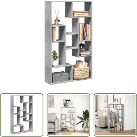 Libreria moderna -  Libreria Grigio Cemento 72x20x120,5 cm in Truciolato
